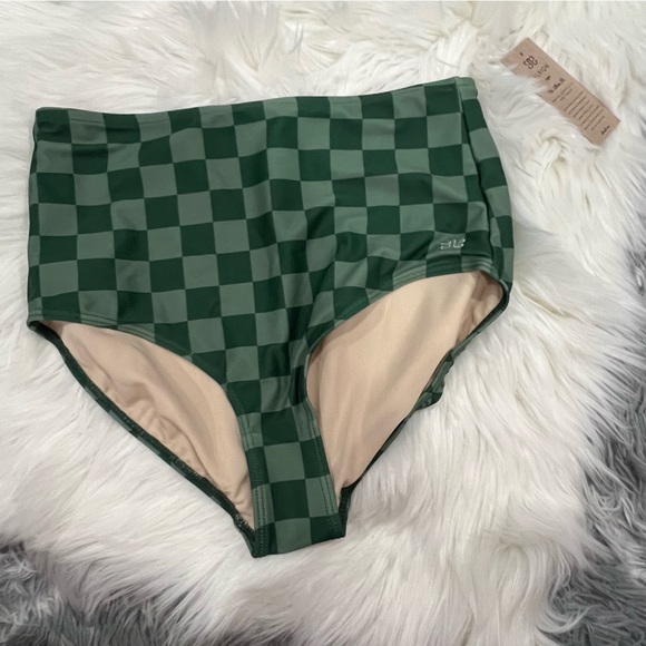 Albion Green Checkered High Waist Bikini Set M & L - Picture 4 of 14